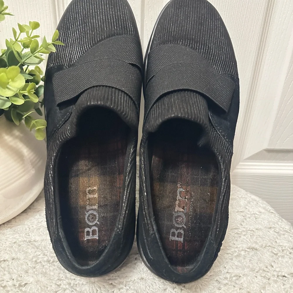 Born Fabric & Leather Black Slip-On Shoes Women Size 11 M - Picture 7 of 8